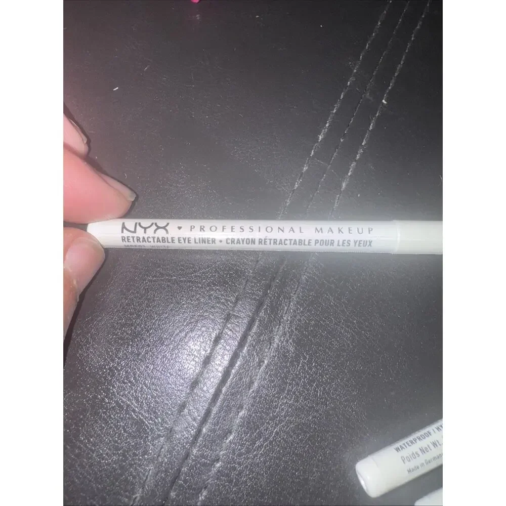 4 NYX Makeup Retractable Eye Liner Pencil Crayon in White FULL SIZE 0.01 oz